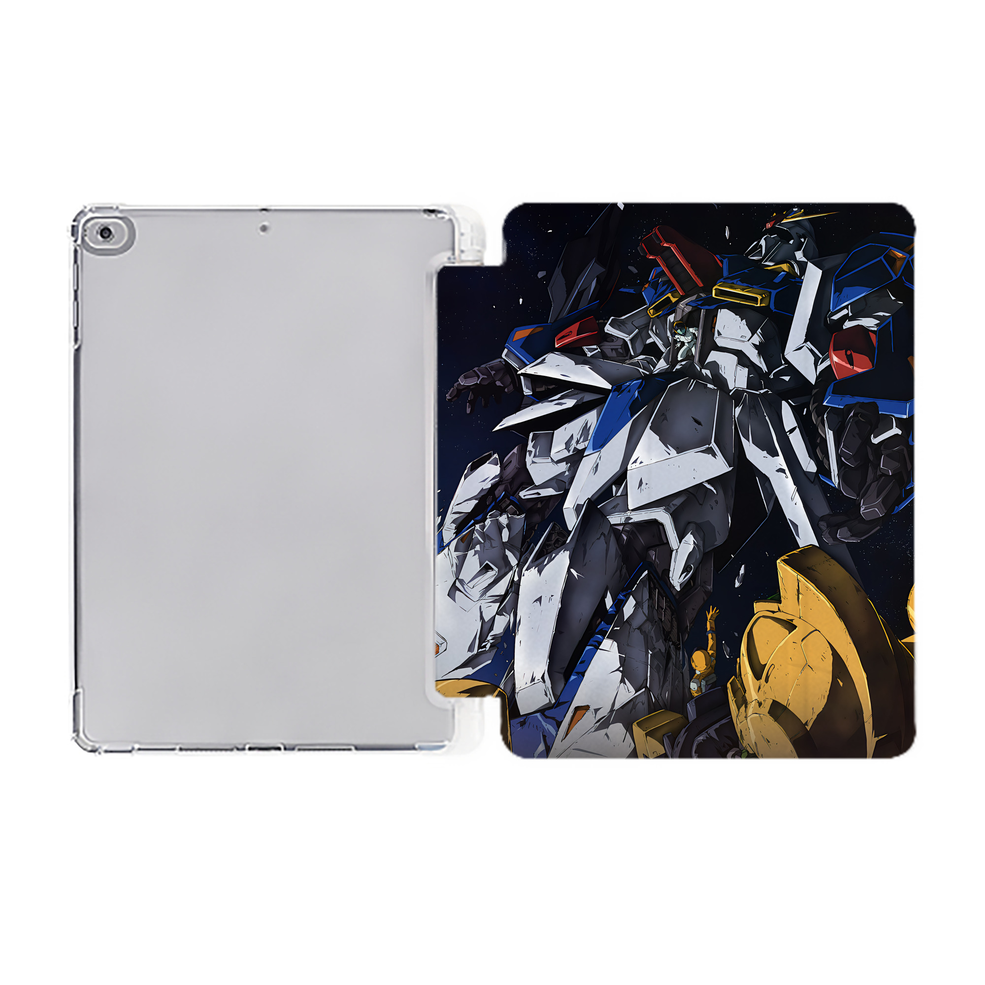 （画像用） 機動戦士ガンダム Mobile Suit Gundam IPad ケース ペン収納付き 三つ折りスタンド PUレザー×シリコン 対応機種9.5/10.5/10.9インチ